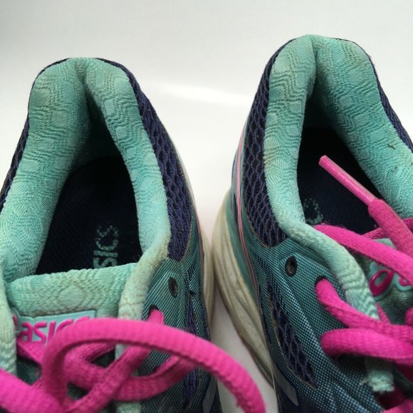 Asics‎ Running Shoes Gel-Cumulus 18 T6C8N Womens sz 8 / EU 39.5 Blue Pink - Picture 10 of 12